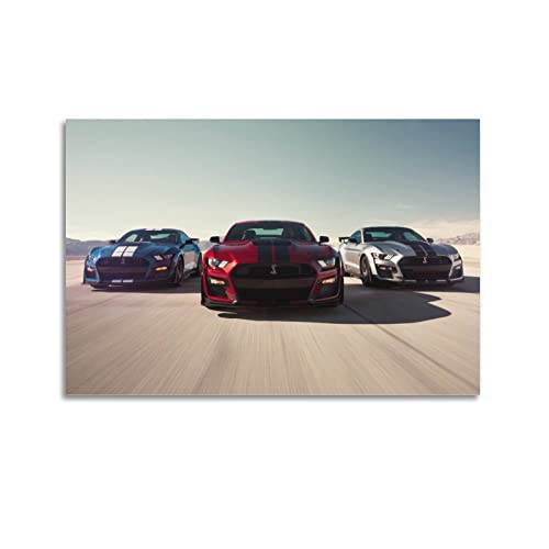 JONZA Sportwagen-Poster für Ford Shelby Mustang Muskelauto, dekoratives Gemälde, Leinwand, Wand- und Kunstbild, Familien-Schlafzimmer, Dekoration, 50 x 75 cm von JONZA