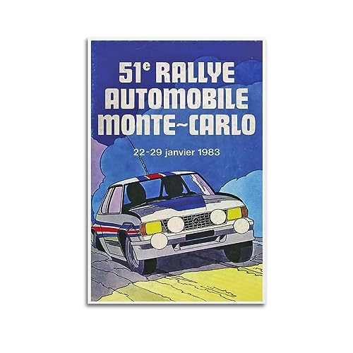 JONZA Vintage Rally Racing WRC-Poster für Opel Ascona 400 Sportwagen, dekoratives Gemälde, Leinwand, Wand und Kunstbild, Familienschlafzimmer, 40 x 60 cm von JONZA