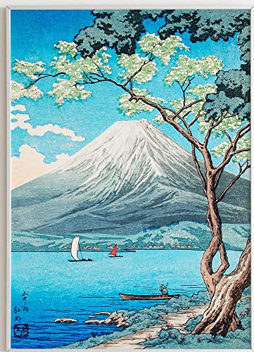 JOPRICO Fuji vom See Yamanaka - Hiroaki Takahashi - Japan Poster - Asia Dekoration - Vintage Japan Kunstdruck Größe 40x60 cm |16x24 inch von JOPRICO