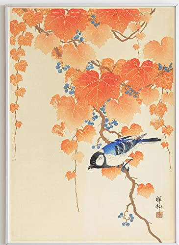 JOPRICO Great tit on Paulownia Branch (1925-1936) by Ohara Koson - Japan Poster - Asia Dekoration - Vintage Japan Kunstdruck Größe 50x70 cm | 20x28 inch von JOPRICO