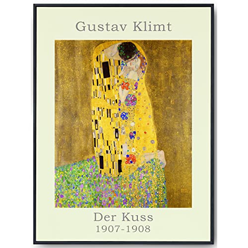 JOPRICO Gustav Klimt Poster - Der Kuss - Ausstellungsposter 50x70 cm - mattes Galeriepapier von JOPRICO