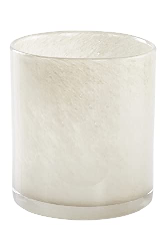 Jotex Boss Glas Teelichthalter, Kerzenhalter Teelicht, einzigartige handgemachte Deko, 16 cm hoch - Warmgrau, Ø 15 cm von JOTEX