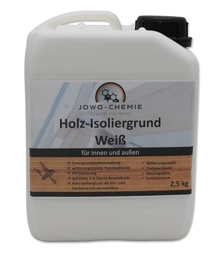 JOWO-CHEMIE Holz-Isoliergrund Weiß (10kg) Holzfarbe Grundierung Isolierfarbe Wetterschutzfarbe Qualität für Profis von JOWO-CHEMIE