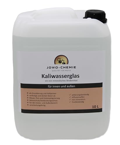 JOWO-CHEMIE Kaliwasserglas (10L) Kaliumsilikat-Lösung Bindemittel Grundierung Imprägnierung (10 Liters) von JOWO-CHEMIE