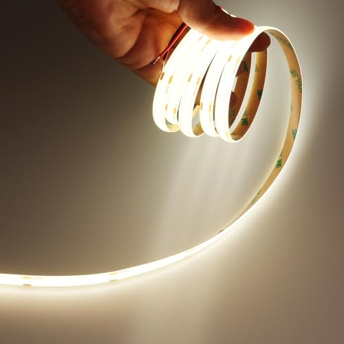 JOYLIT 24V 6M COB LED Streifen Natural Weiss 4000K Innen 320LEDs/M CRI 93+ Dimmbar LED Band Selbstklebend, Flexible Light Strip für Schrank, Regal, Kleiderschrank, Treppe (Nur LED Streifen) von JOYLIT