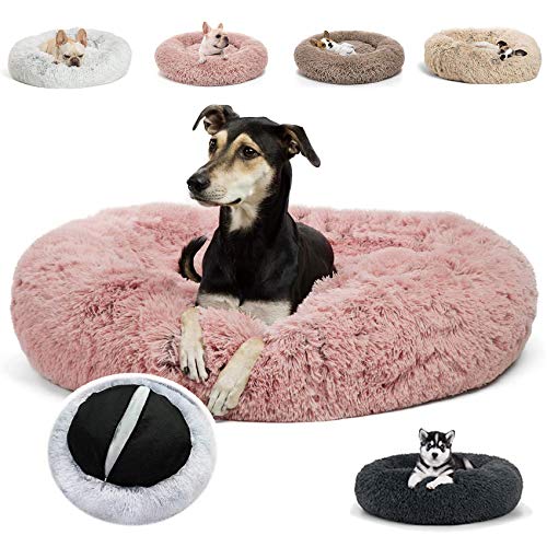 JRUI Katzenkörbchen Katzenbett Donut, maschinenwaschbar, Extra Weich, Sehr Antiallergisch, für Kleine, Mittlere und Große Hunde Katzen von JRUI