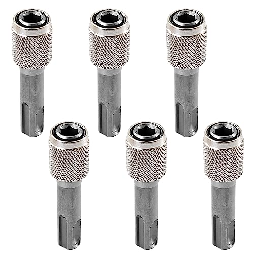 6 Stück Sds Plus Adapter, Rundschaft auf Sechskantschaft, Schnellspannbohrfutter Adapter, Sds Bithalter für alle 6,35 mm (1/4") Sechskantschaft Bohrer, für Schlagbohrer (6) von JReHuiG