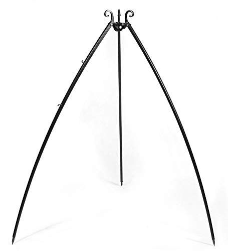 JS Garten Deko Dreibein Gestell H 200 cm aus Naturstahl Grill Tripod Grillständer Schwenkgrill CookKing von JS Garten Deko