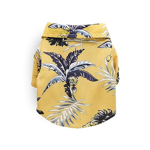 JSKWIKE Hundehemd Kleidung Hawaii Freizeithemd Kokosnussbaum Hemden Coole Sommer Seabeach Tank Top Weste für kleine Hund Welpen Katze von JSKWIKE