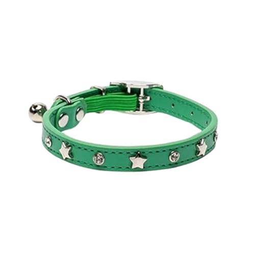 JSKWIKE Weiches Leder Katzenhalsband mit Glocke for Kätzchen 20-26 cm von JSKWIKE