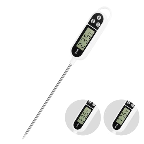 Küchenthermometer Einkochthermometer, Digitales Bratenthermometer mit Langer Sonde für Küche, Kochen, Grill, Braten, Baby-Ernährung von JSMTKJ