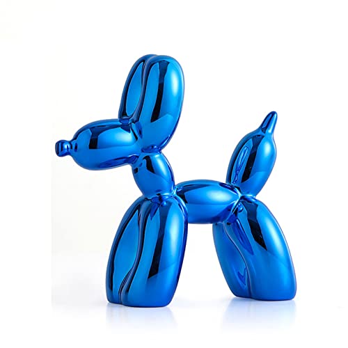 JTBDWOSK Glänzende Ballon-Hund-Statue,Desktop-Ornament, Niedliche Kunstharz-Skulptur, Die Details Werden Anschaulich Dargestellt Dekoration Für Zuhause Schlafzimmer Wohnzimmer Büro,Blau von JTBDWOSK