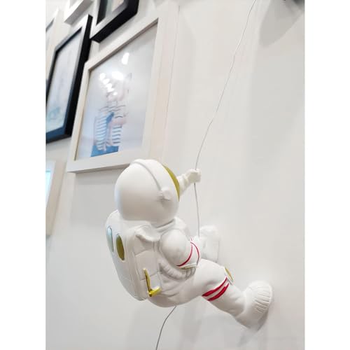 JTBDWOSK Hängende Astronaut Skulptur Weiße Ornamente Figuren Klettern Abseilen Spaceman Statue Klettern Mann Wand Kunst Skulptur Durable Polyresin Kletterer Skulptur Geschenk Für Jungen,Weiß von JTBDWOSK