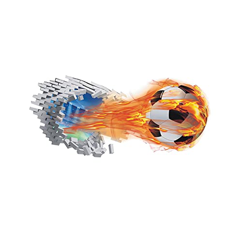 3D Fussball Wandtattoo, 3D Wandtattoo Fußball Selbstklebend Abnehmbaren Wandsticker, Wandtattoo Junge Teenager für Schlafzimmer Deko Geschenk (9250) von JUNBAOYYDS