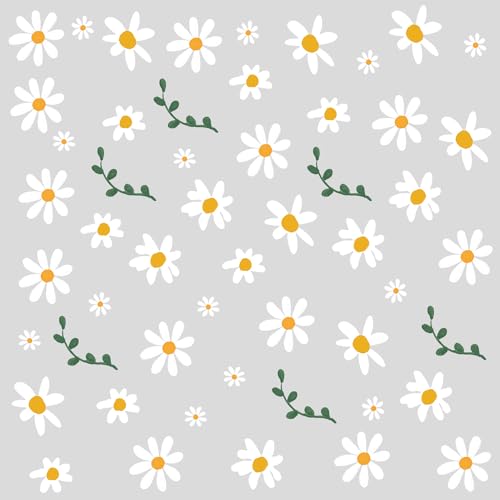 Wandaufkleber mit Gänseblümchen-Motiv, Wandtattoo Blume Boho Punkte Wandaufkleber Gänseblümchen, DIY Wandaufkleber für Mädchen und Jungen (20024) von JUNBAOYYDS