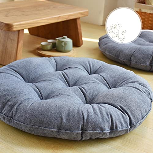 JUNGEN Sitzkissen für Stühle 55x55 cm Rund Stuhlkissen Sitzauflage Auflage Polster Tatami Kissen Sofakissen Sitzauflage für Stuhl Bänke Garten Sofa Esszimmer (Grau) von JUNGEN