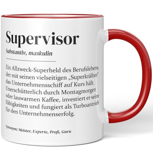 JUNIWORDS Tasse, Definition Supervisor, Rot (7235585) von JUNIWORDS