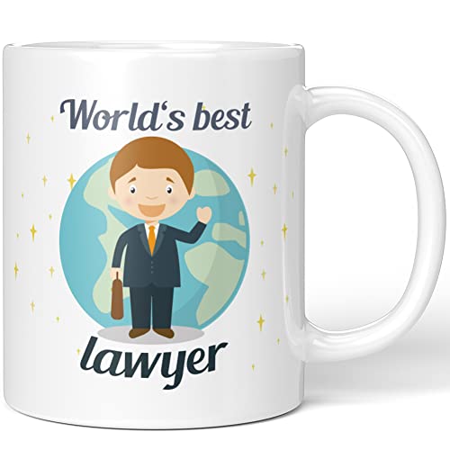 JUNIWORDS Tasse, World's best lawyer, Weiß (1006517) von JUNIWORDS