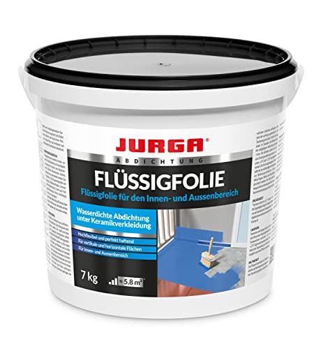 JURGA Flüssigfolie Bad & Dusche - Dichtfolie Außenbereich & Innen, Abdichtung Badezimmer, Lösemittelfrei 7 kg von JURGA