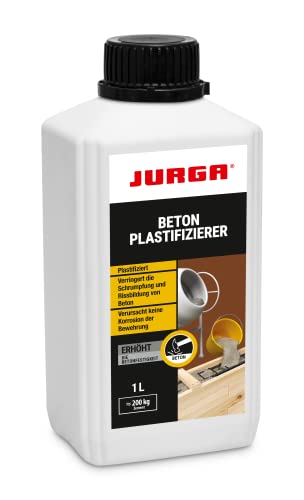JURGA Beton Plastifizierer 1 L, Beton Zusatzmittel, Widerstandsfähig gegen Frost & Tausalz, Keine Stahlkorrosion, braun von JURGA