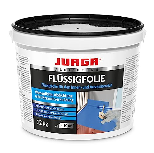 JURGA Flüssigfolie Bad & Dusche - Dichtfolie Außenbereich & Innen, Abdichtung Badezimmer, Lösemittelfrei 12 kg von JURGA
