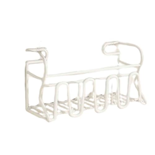 JUSHZ Schuhregal Schmal Metall Schmaler Shoe Rack Schuhregale Schwarz Weiß Schuhablagen Schuhablage Wand Leicht Pantoffelständer Zur Wandmontage Badezimmer Starke Tragfähigkeit (59x10x19cm,White) von JUSHZ