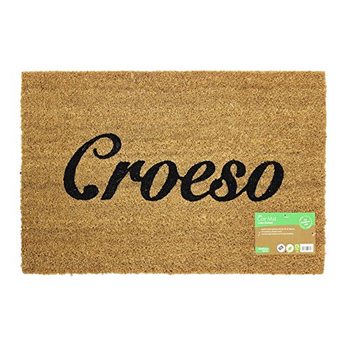 JVL Croesco Design Fußmatte aus Kokosfaser, Latex-Rückseite, 40 x 60 cm, Gummi, braun von JVL