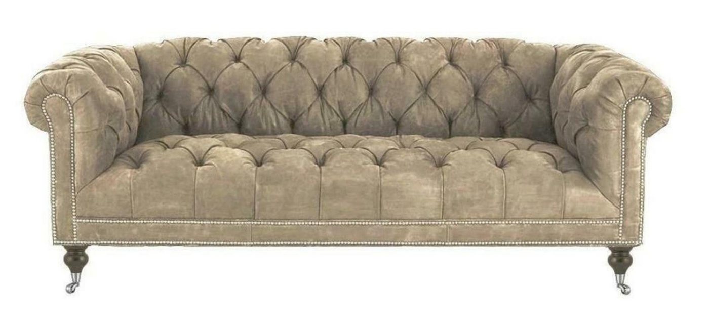 JVmoebel Chesterfield-Sofa, Braun Dreisitzer Chesterfield Modern Design Leder Sofa Design Möbel von JVmoebel
