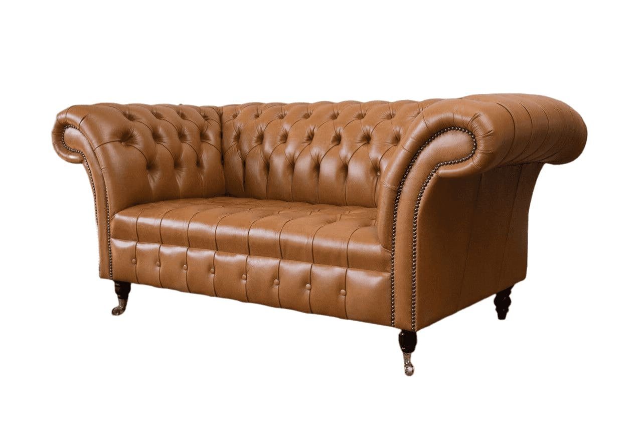 JVmoebel Chesterfield-Sofa, Chesterfield Sofa Zweisitzer Kunstleder Braun Klassisch Couch von JVmoebel