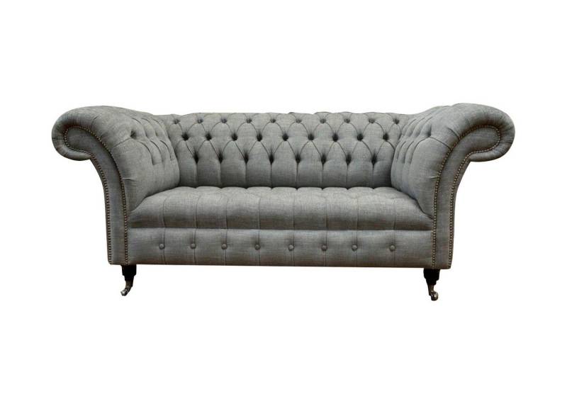 JVmoebel Chesterfield-Sofa, Leder Sofa Couch Zweisitzer Grau Einrichtung Lounge Club Sofa von JVmoebel