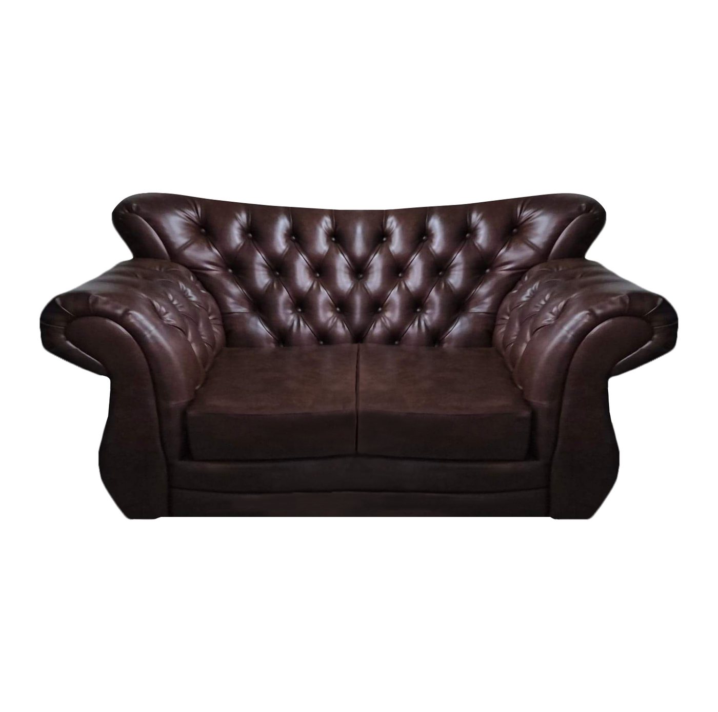 JVmoebel Chesterfield-Sofa Chesterfield Luxus Sofa Couch Zweisitzer Braun Leder Sofas Wohnzimmer, 1 Teile, Made in Europa von JVmoebel