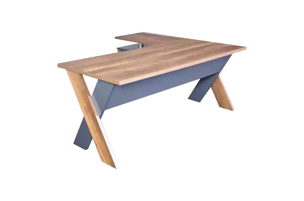 JVmoebel Eckschreibtisch Luxus Schreibtisch Holz Tische Büro Tisch Designer Tische Braun (1-St., 1x nur Schreibtisch), Made in Europa von JVmoebel