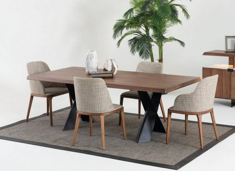 JVmoebel Essgruppe Holz Esszimmer Design Möbel Modern Stuhlgruppe Tisch 4x Stühle Set, (5-tlg) von JVmoebel