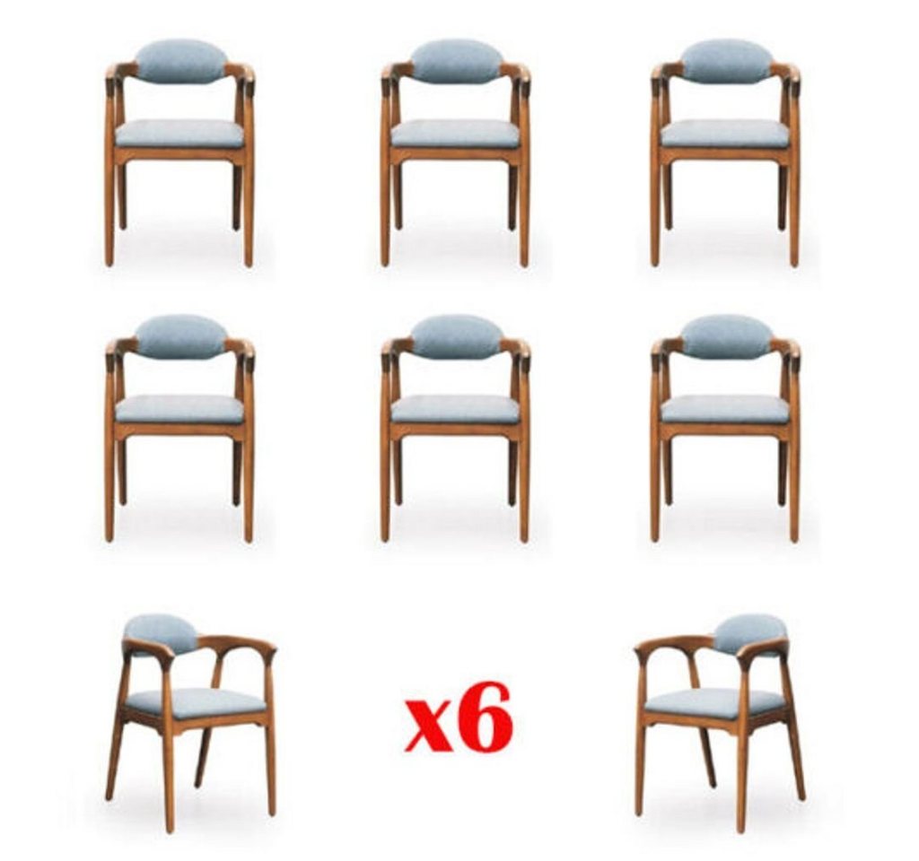JVmoebel Esszimmerstuhl, Möbel Gruppe Esszimmer Garnitur 6x Stuhl Set Stühle Lehn Essgarnitur von JVmoebel