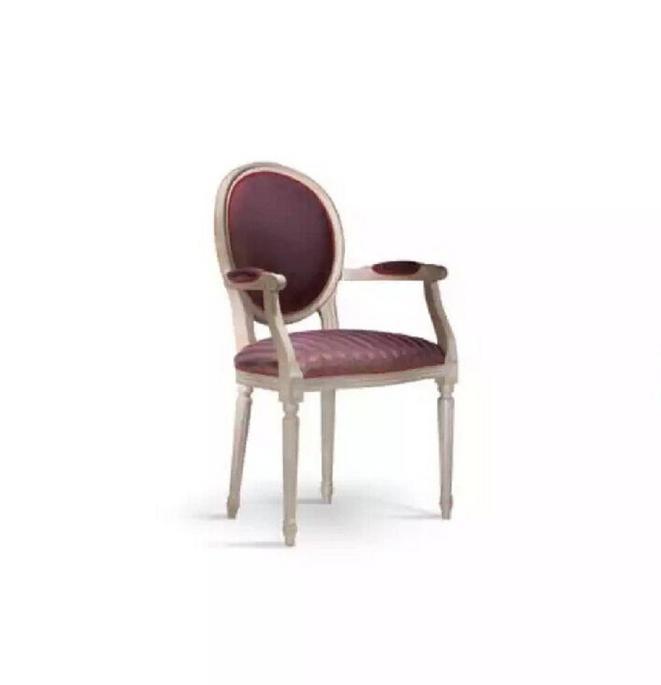 JVmoebel Esszimmerstuhl Luxus Stuhl 1 Sitzer Mit Armlehnen Holz Esszimmer Italienische Design (1 St), Made in Italy von JVmoebel