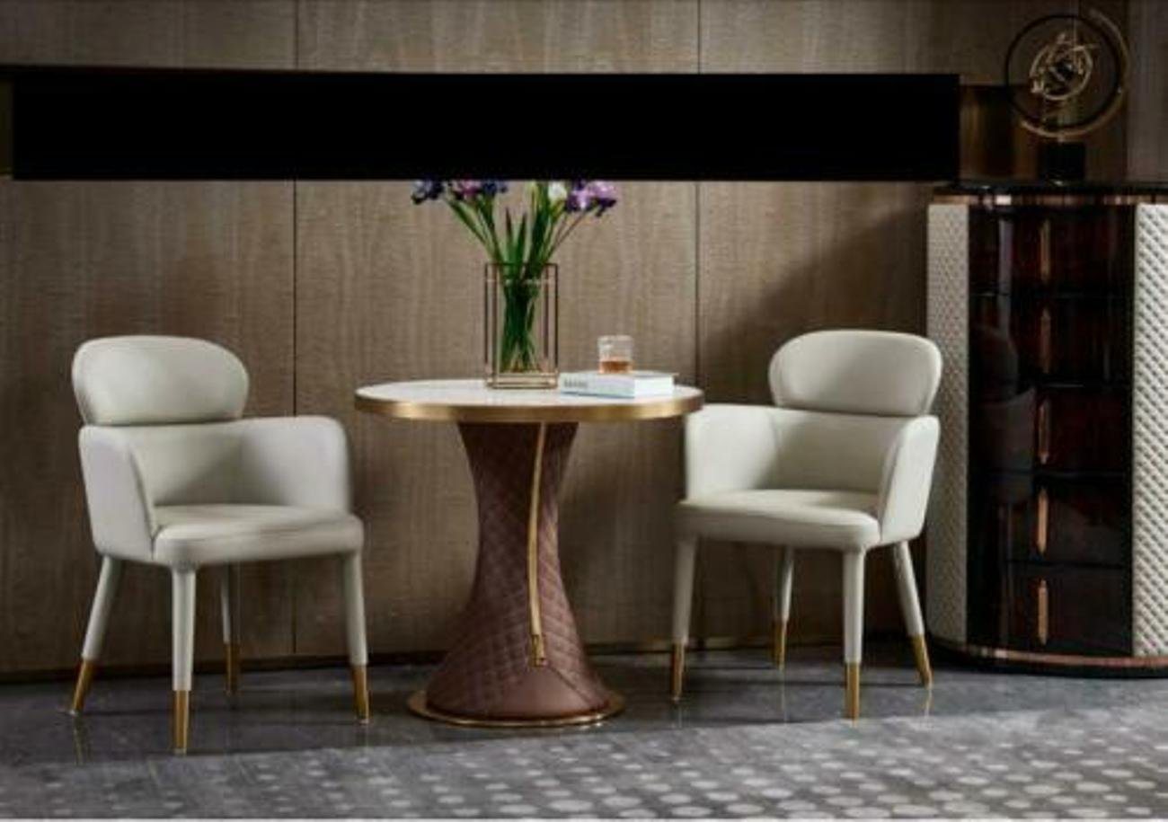 JVmoebel Loungesessel, Sessel Leder Weiß Modern Möbel Design Möbel Edelstahl Wohnzimmer von JVmoebel