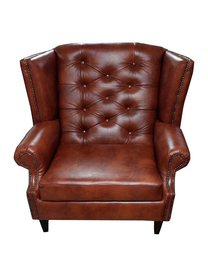 JVmoebel Ohrensessel, Luxus Ohrensessel Chesterfield Sessel Leder Braun Couch Modern Möbel von JVmoebel