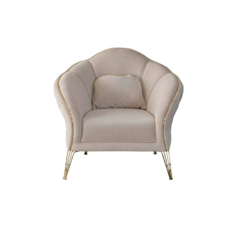 JVmoebel Sessel Chesterfield Design Beige Sessel Polster Couch 1 Sitzer Neu (1-St., Sessel), Made in Europa von JVmoebel