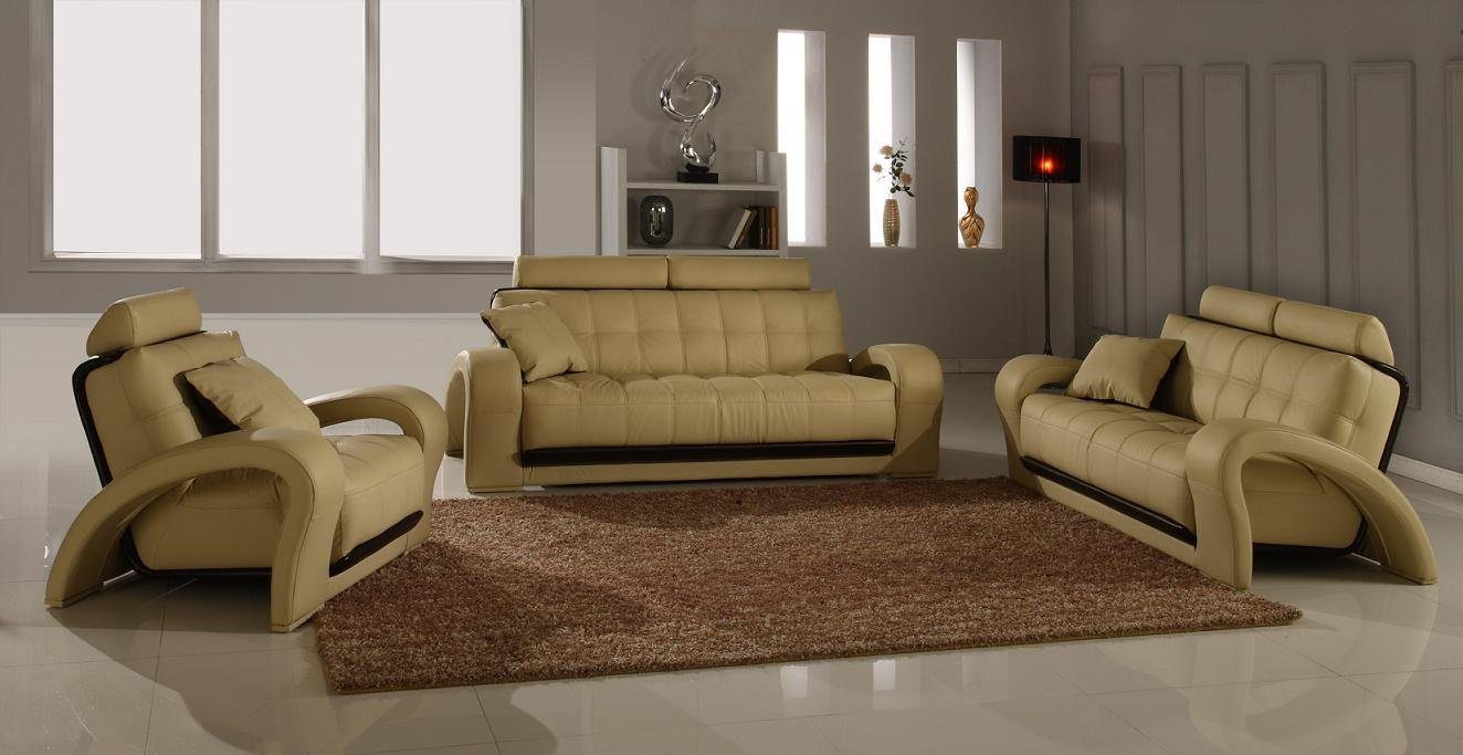 JVmoebel Sofa Ledersofa Wohnlandschaft 3+2 Sitzer Design Modern Sofa Leder, Made in Europe von JVmoebel