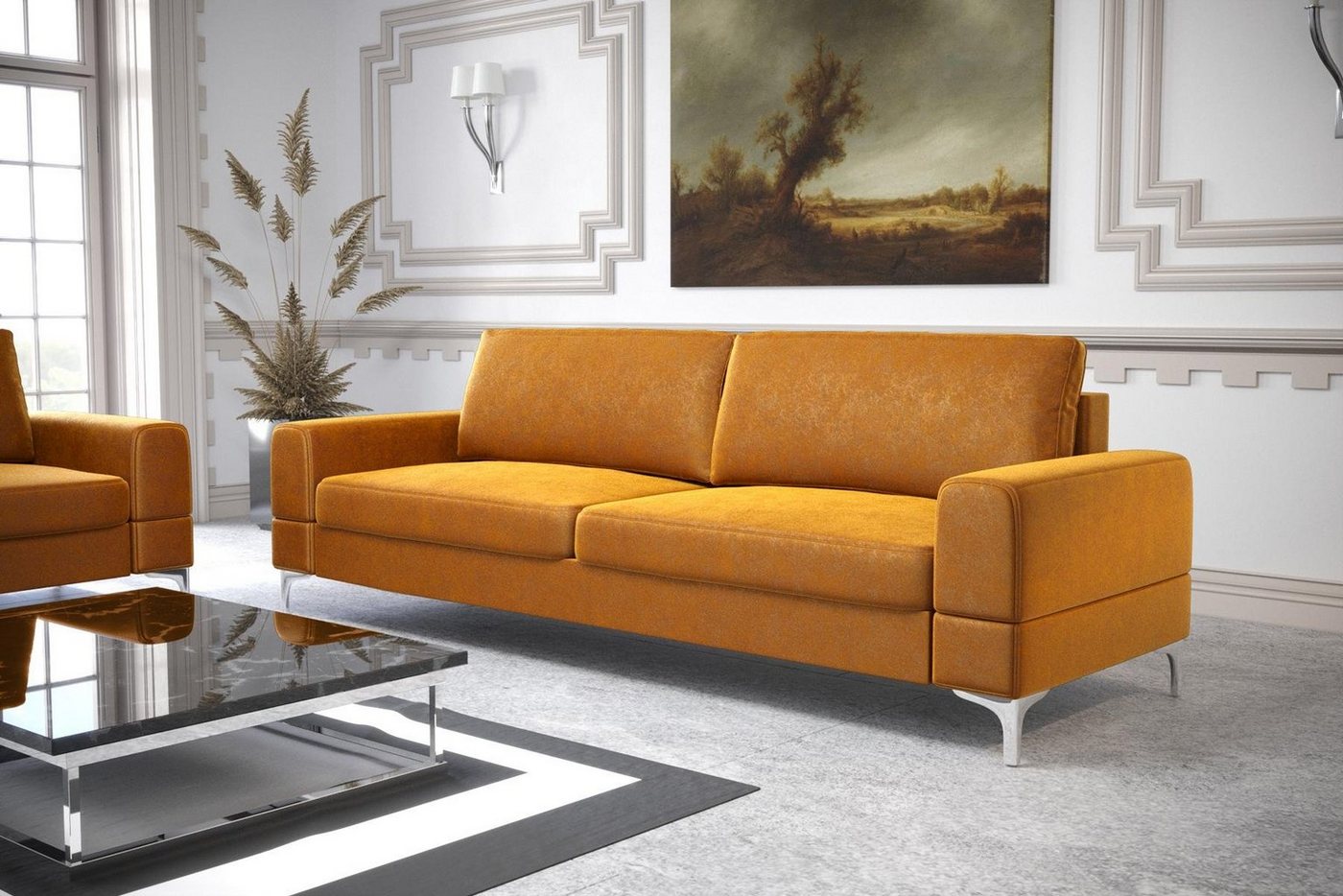 JVmoebel Sofa Modernes Weißes Sofa Dreisitzer Luxus Couch Kunstleder Möbel Holz, Made in Europe von JVmoebel