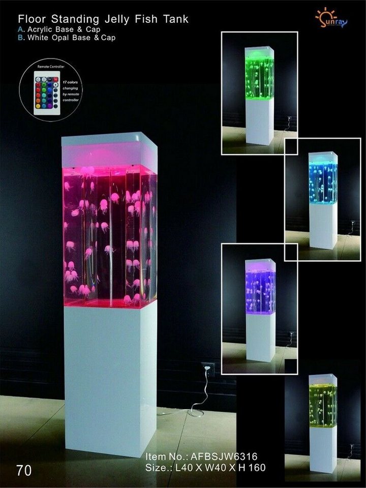 JVmoebel Trennwandplatten, Design Aquarium Wassersäule Wasser Säule Dekoration Quallen von JVmoebel