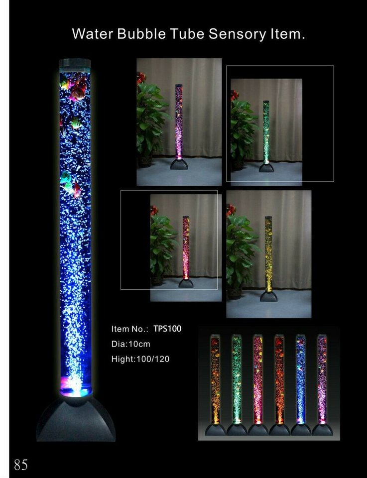 JVmoebel Trennwandplatten, rgb LED Wasser Säule 120cm Leuchte klar Fische Dekoration Steh Lampe von JVmoebel