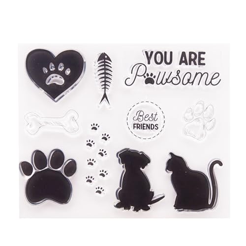 Magic Cat Dog Clear Stamps Für DIY Scrapbooking Cat Kunststoff Clear Stamp Seals Transparente Stempel Für Kartenherstellung, Dekoration Transparente Stempel und DIY Scrapbooking Basteln von JXAXD