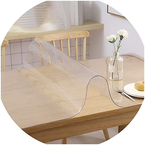 Tischschutz Folie Transparente PVC Folie Schutzfolie Glasklar Tischdecke Tischfolie,Wasserdicht VerschleißFest HitzebestäNdig,Geeignet FüR KüChe, Garten Und BüRo(Color:1mm,Size: 90x180cm) von JXFS