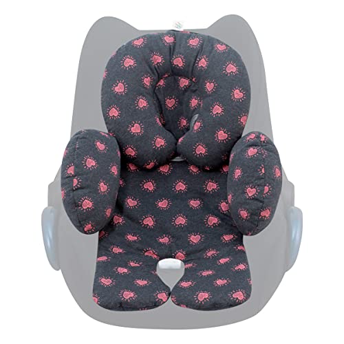 JYOKO Kids Sitzverkleinerer Antiallergikum Universal Baby 100% Baumwolle (Fluor Heart, Enthält eine Kopf- und eine Körperstütze, 2 Teile) von JYOKO