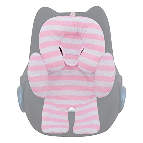 JYOKO Kids Sitzverkleinerer Antiallergikum Universal Baby 100% Baumwolle (Pink Island, Enthält eine Kopf- und eine Körperstütze, 2 Teile) von JYOKO