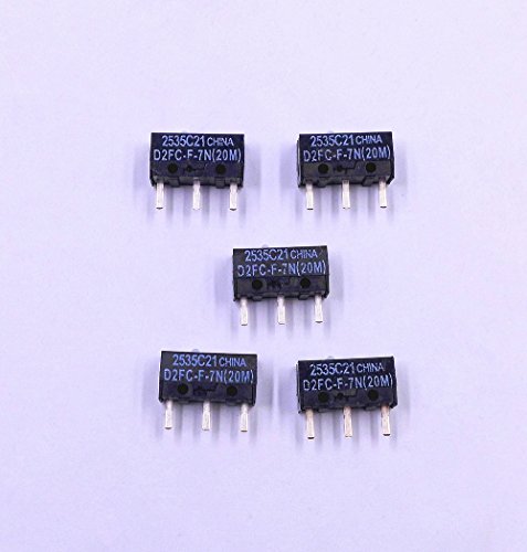JZK® 5 x OMRON D2FC-F-7N (20M) Micro Schalter Mikroschalter Reparatur Satz Micro Switch Repair Kit für Mäuse von Logitech, Razer, Roccat, SteelSeries und Weitere von JZK