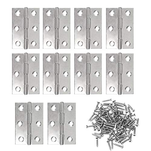 JZK 10 x Edelstahl Scharniere Steckverbinder 63mm + 60 x Schrauben, Hintern Scharniere für Küche, Schlafzimmer, Bad Kabinett Schrank Kleiderschrank Bücherregal von JZK