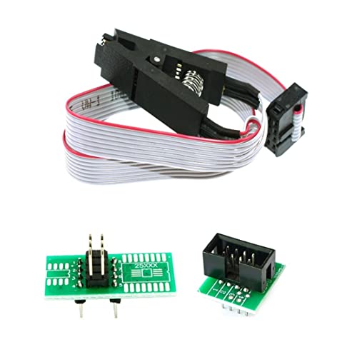 JZK SOIC8 SOP8 Testclip für EEPROM 93CXX / 25CXX / 24CXX Incircuit Programmierung + 2 Adapter SOIC8 SOP8 Testclip mit Adapter von JZK