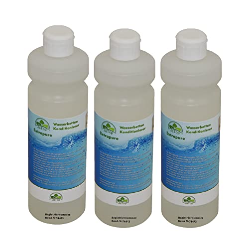 JaTop Wasserbett Conditionierer - Für alle Wasserbetten geeignet - purer Wasserbetten Conditioner - inklusive Bubble Stop - Made in Germany (1,5 Liter (3 Flaschen a 500ml) von JaTop